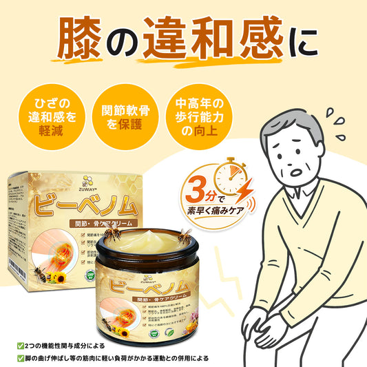 関節炎症ケアの新基準をつくる👨‍⚕️👨‍⚕️ZUWIAY® ハチ毒配合 痛み緩和・骨の治癒クリーム 🎊🎊